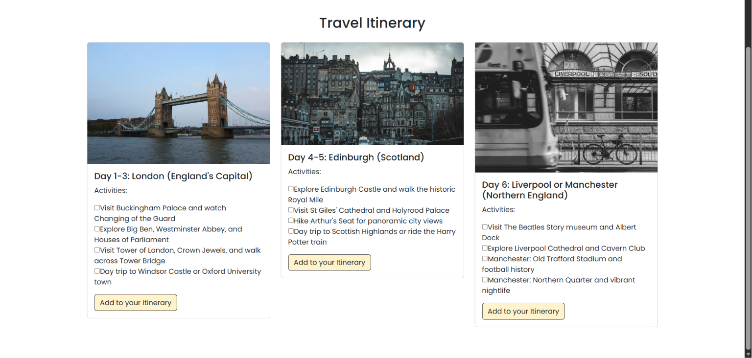 WanderCraft Itinerary Planner showing continent selection cards